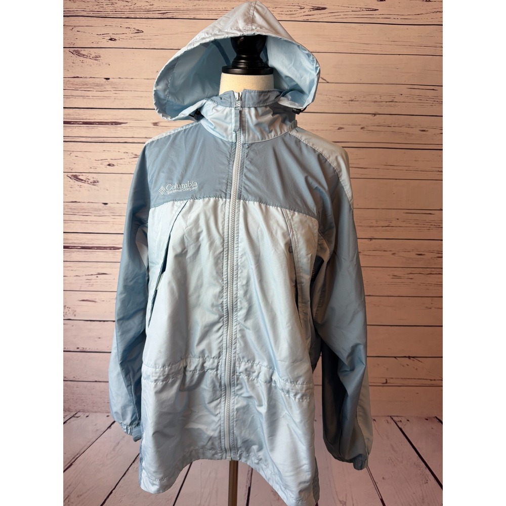 Columbia Sportswear Lightweight Jacket Medium Windbreaker Hooded Nylon‎ Travel